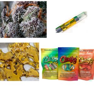 Za Za Express Combo – one g Shatter, one Cart, 1/8 oz of Topshelf Flower, one 500 mg Oreo Brownie